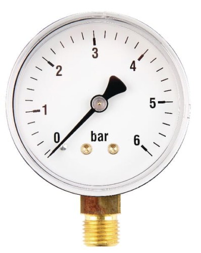 Manometr ø63 mm, 0-6 bar przyłącze dolne 1/4" MA636L04ST - Intertraktor