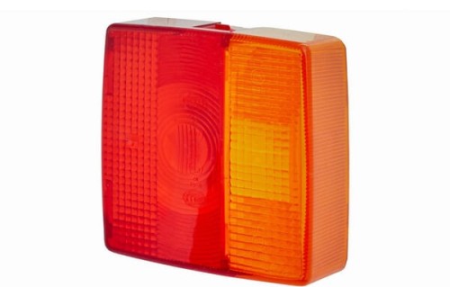 Klosz lampy, czerwony/przezroczysty/pomarańczowy, kwadratowy tylny/lewy/prawy Hella 9EL129519001 - Intertraktor