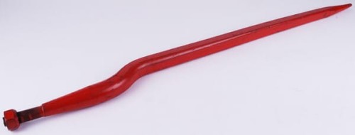 Ząb ładowacza, wygięty: 56 mm profil kwadratowy 35x920 mm końcówka szpiczasta z nakrętką M20x1.5 czerwony Kverneland KK221177 - Intertraktor