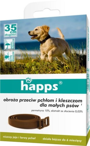 Obroża przeciw pchłom i kleszczom dla małych psów, HAPPS 1594411 - Intertraktor