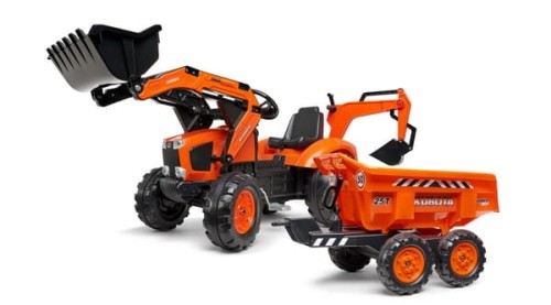 Koparko-ładowarka Kubota z dwuosiową przyczepą wywrotką Maxi F2090W - Intertraktor