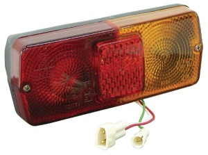 Lampa tylna zespolona, lewa, prostokątna, 12V, czerwona/pomarańczowa , przykręcana 184x76 mm z wtyczką AMP Cobo 1097773