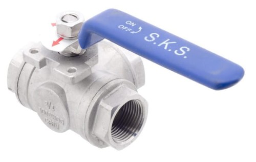 Zawór kulowy 3-drożny T 3/4" ze stali nierdzewnej BV3T34FSS - Intertraktor