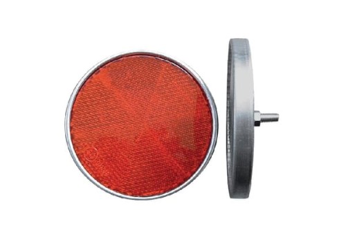 Odblask okrągły, przykręcany czerwony 86 mm R3016BR - Intertraktor