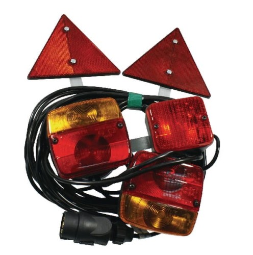 Zestaw lamp, tylnych na magnes z trójkątem odblaskowym i światłem przeciwmgielnym przewód 7.5 m LA97535 - Intertraktor