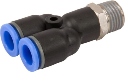Trójnik wtykowy Y, obrotowy, gwint zew. 1/4" 8 mm Kramp YCRMT814P - Intertraktor