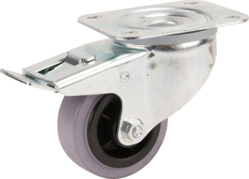 Koła skrętne z czarnymi oponami gumowymi 3477PIR080P62 - Intertraktor