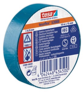 Taśma izolacyjna z miękkiego PCW, niebieska, 10 m x 15 mm TesaFLEX® T539880003000