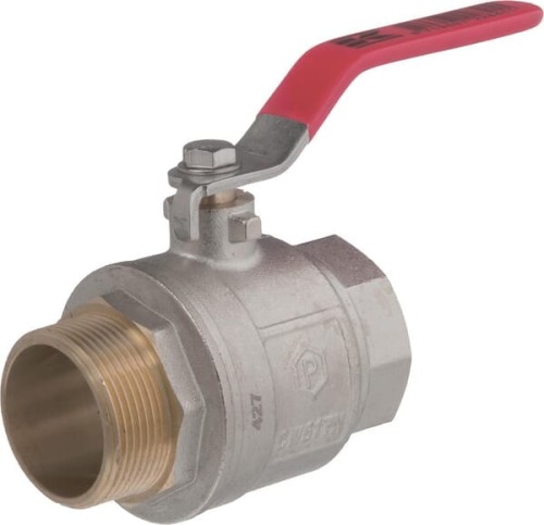 Zawór kulowy BSP gwint wewnętrzny/zewnętrzny, 1 1/2" + uchwyt stalowy KS112MKR - Intertraktor