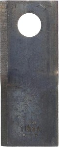 Nożyk kosiarki rotacyjnej prawy 118x48x4 mm otwór Ø 19 mm okrągły pasuje do Fella 133074