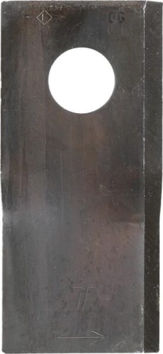 Nożyk kosiarki rotacyjnej lewy 106x49x4 mm otwór Ø 19 mm okrągły pasuje do Kongskilde JF/Stoll 8113800064 - Intertraktor