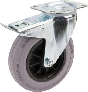 Koła skrętne z czarnymi oponami gumowymi 3477PIR200P63