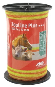 Taśma ogrodzeniowa Top Line Plus, 10 mm 200 m, żółta/pomarańczowa 449568