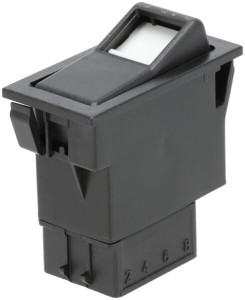 Przełącznik kołyskowy, II+I-0, off-on-on, 12/24V 7-pin podświetlany z żarówką SW10030KR