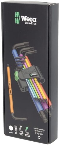 Zestaw kluczy imbusowych metrycznych z kulką Multicolour BlackLaser Wera 9 ele. SC073593 - Intertraktor