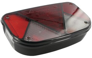 Lampa zespolona tylna, lewa prostokątna 12V czerwona/przezroczysta przykręcana 240x52 mm Bayonet 5-pin, Multipoint II Aspöck 247000007