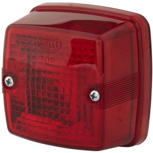 Lampa tylna, kwadratowa 12/24V czerwona przykręcana 84x51x84 mm Hella 2SA003014051