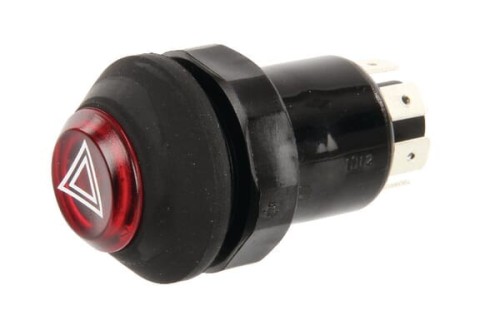 Przełącznik przyciskowy, świateł awaryjnych, okrągły, czerwony 11105010PN - Intertraktor