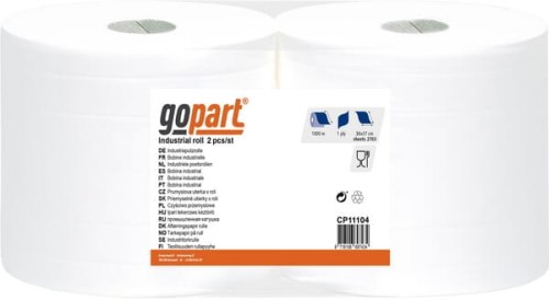 Ręcznik papierowy, biały w rolce, 36 cm x 1000 m, 1 warstwowy, gopart CP11104 - Intertraktor