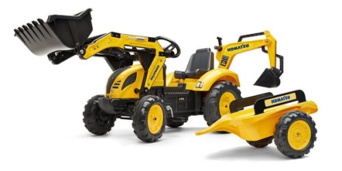 Koparko-ładowarka Komatsu z łyżką przednią, obrotowym fotelem i przyczepą F2086Y - Intertraktor