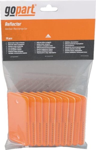 Odblask prostokątny z otworami pomarańczowy, 44 x 94 mm LA75002 - Intertraktor