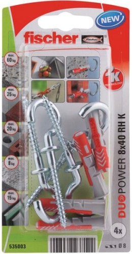 Kołek rozporowy Duopower 5x25 mm wkręt oczkowy otwarty RH K 8 szt. 535012 - Intertraktor