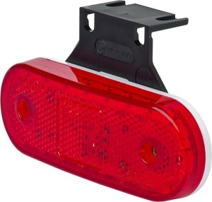 Lampa obrysowa LED, prostokątna, 12/24V czerwona, przykręcana Waś 1400690533