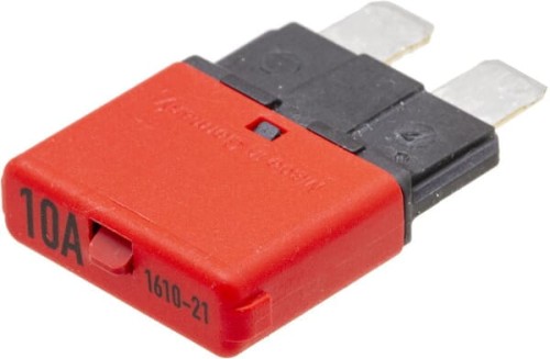 Bezpiecznik termiczny, manualny reset 28V 10A L=34.4 mm czerwony E.T.A SI25010 - Intertraktor