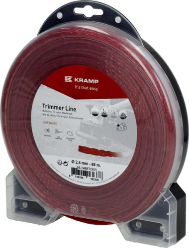 Żyłka tnąca Ø 2.4 mm 88 m skręcona cicha czerwona Kramp NL2488TCKR - Intertraktor