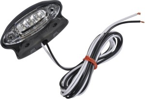 Lampa oświetlania tablicy rejestracyjnej LED, owalna 12/24V przezroczysta przykręcana 87x38x39 mm LA26256