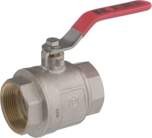 Zawór kulowy BSP 2x gwint wewnętrzny 1-1/2" + uchwyt stalowy KS112FKR