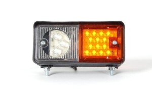 Lampa kierunkowskazu i postoju LED, lewa, przednia, prostokątna, 12/24V przykręcana Waś 1400691120