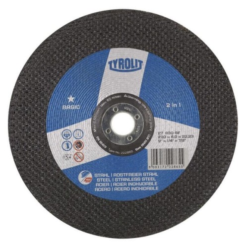 Tarcza do szlifowania 2in1 stal / inox Basic Tyrolit, 115 x 6 mm 222858 - Intertraktor