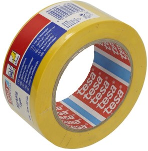 Taśma ostrzegawcza, do znakowania podłóg, żółta, 33 m x 50 mm Tesa® T607600009515