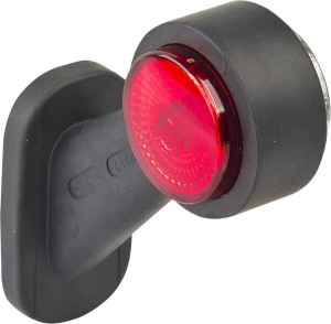 Lampa obrysowa LED, prawa, 12/24V czerwona/przezroczysta, przykręcana Waś 1400300299BCP