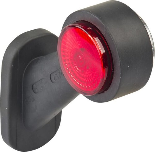 Lampa obrysowa LED, prawa, 12/24V czerwona/przezroczysta, przykręcana Waś 1400300299BCP - Intertraktor