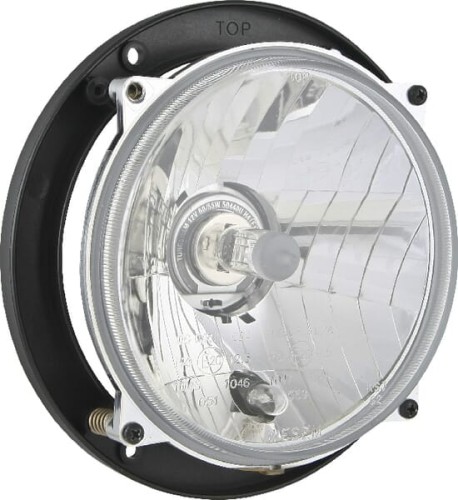 Reflektor przedni halogenowy, okrągły 12/24V H4, R2, W5W Ø 139/131x75 mm Kramp LA80150 - Intertraktor