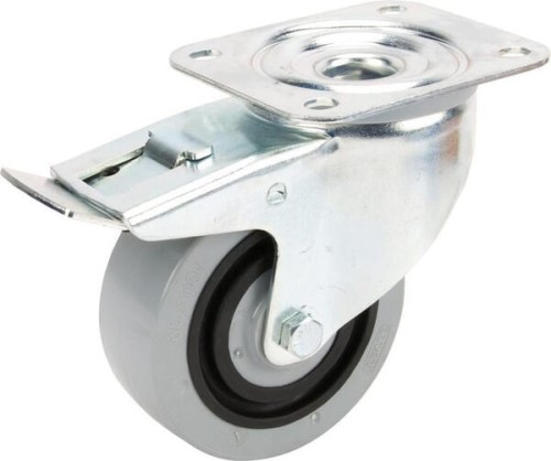 Koła skrętne z powierzchnią z szarego poliamidu z gumowym rdzeniem 3477HUR100P62 - Intertraktor