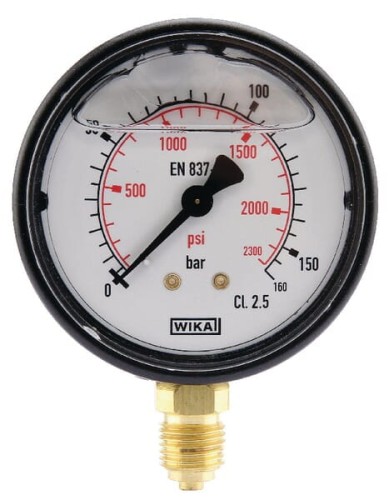Manometr glicerynowy, Ø 63 mm 0-160 bar, przyłącze dolne 1/4" MA63160L04PLGF - Intertraktor