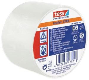 Taśma izolacyjna z miękkiego PCW, biała, 25 m x 50 mm TesaFLEX® T539880006400