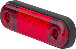 Lampa obrysowa LED, prostokątna, 12/24V czerwona, przykręcana 3 LED Waś 1400300709