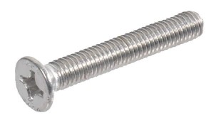 Wkręt z łbem stożkowym płaskim z nacięciem krzyżowym A2 Kramp, M6 x 16 mm 965616RVS