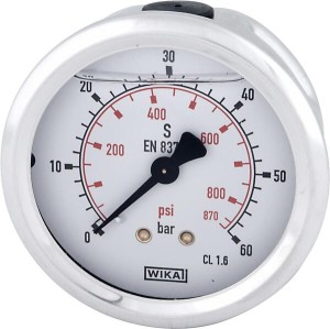 Manometr glicerynowy, ø63 mm, 60 bar, przyłącze tylne 1/4" B711W063060T
