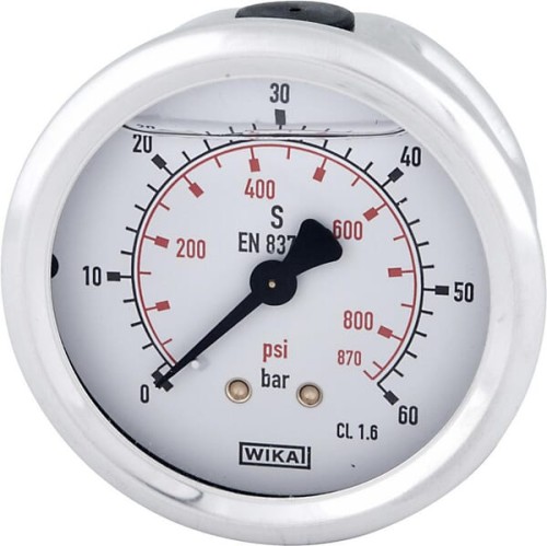 Manometr glicerynowy, ø63 mm, 60 bar, przyłącze tylne 1/4" B711W063060T - Intertraktor