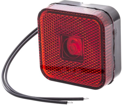 Lampa obrysowa LED, kwadratowa, 12/24V z przewodem i uchwytem Kramp LA30139 - Intertraktor