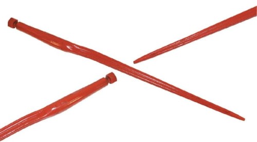 Ząb ładowacza, wygięty: 58 mm profil gwiazda 36x800 mm końcówka szpiczasta z nakrętką M20x1.5 czerwony SHW KT8 - Intertraktor