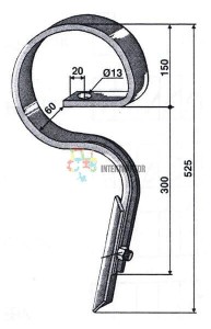 Ząb kultywatora, 32x12x525 mm z redliczką Jack-Pot 5110300562