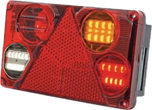 Lampa tylna zespolona LED, prawa, prostokątna, 12/24V 5-pinowa Kramp LA40024