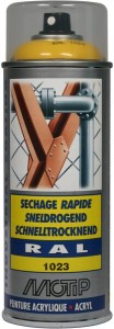 Lakier akrylowy w sprayu, RAL 1023 żółty ostrzegawczy 400 ml 07071