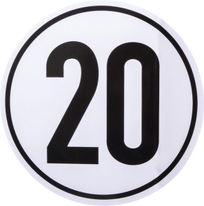 Naklejka z ograniczeniem prędkości pojazdu: 20 km/h Ø 200 mm BF20